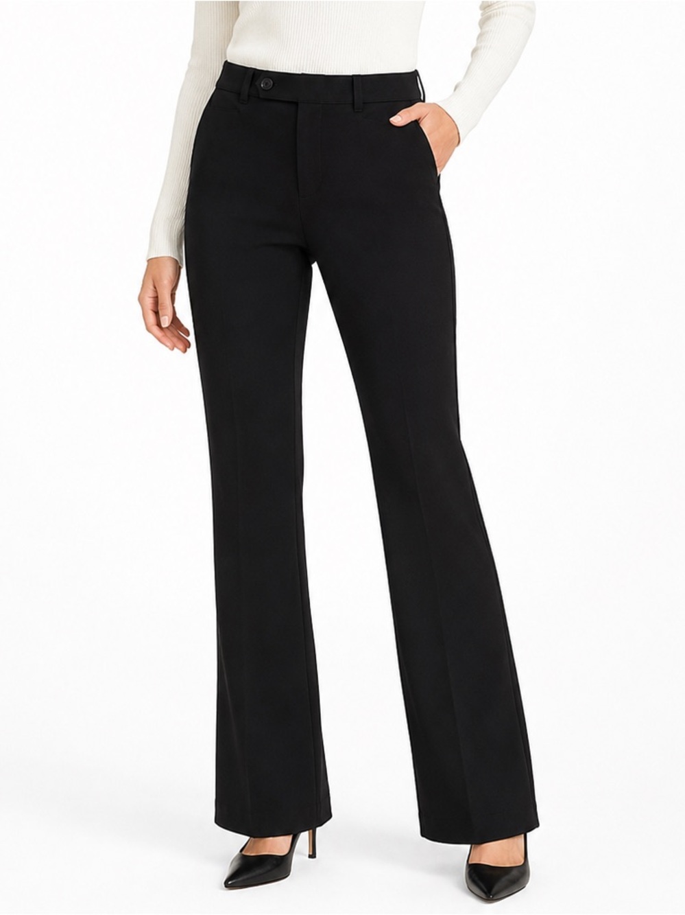 Lauren Ralph Lauren Adele Black Dress Pants Womens Size 12 Stretch Trouser